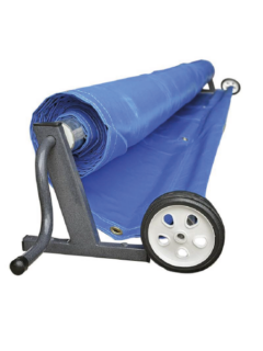 Kit Cubrepileta Cobertor Lona Lisa PVC Con Enrollador Pintado al Horno