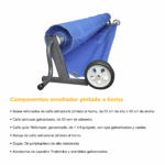 Kit Cubrepileta Cobertor Lona Lisa PVC Con Enrollador Pintado al Horno - Imagen 3