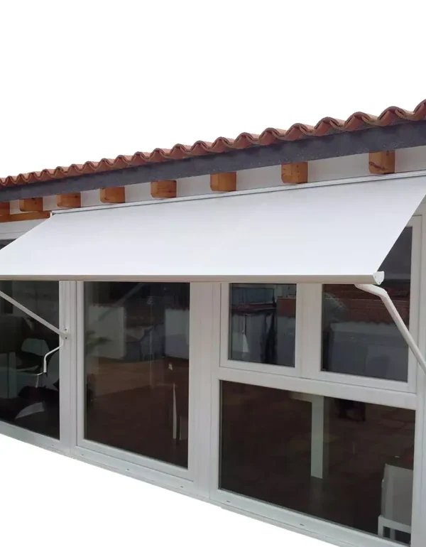 Toldo Vertical Brazo Punto Fijo Con Lona Lisa PVC 560 g/m²