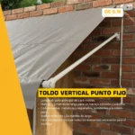Toldo Vertical Brazo Punto Fijo + Lona Lisa PVC 560 g/m² - Imagen 3