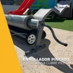 Kit Cubrepileta Cobertor Lona Lisa PVC Con Enrollador Pintado al Horno - Imagen 2