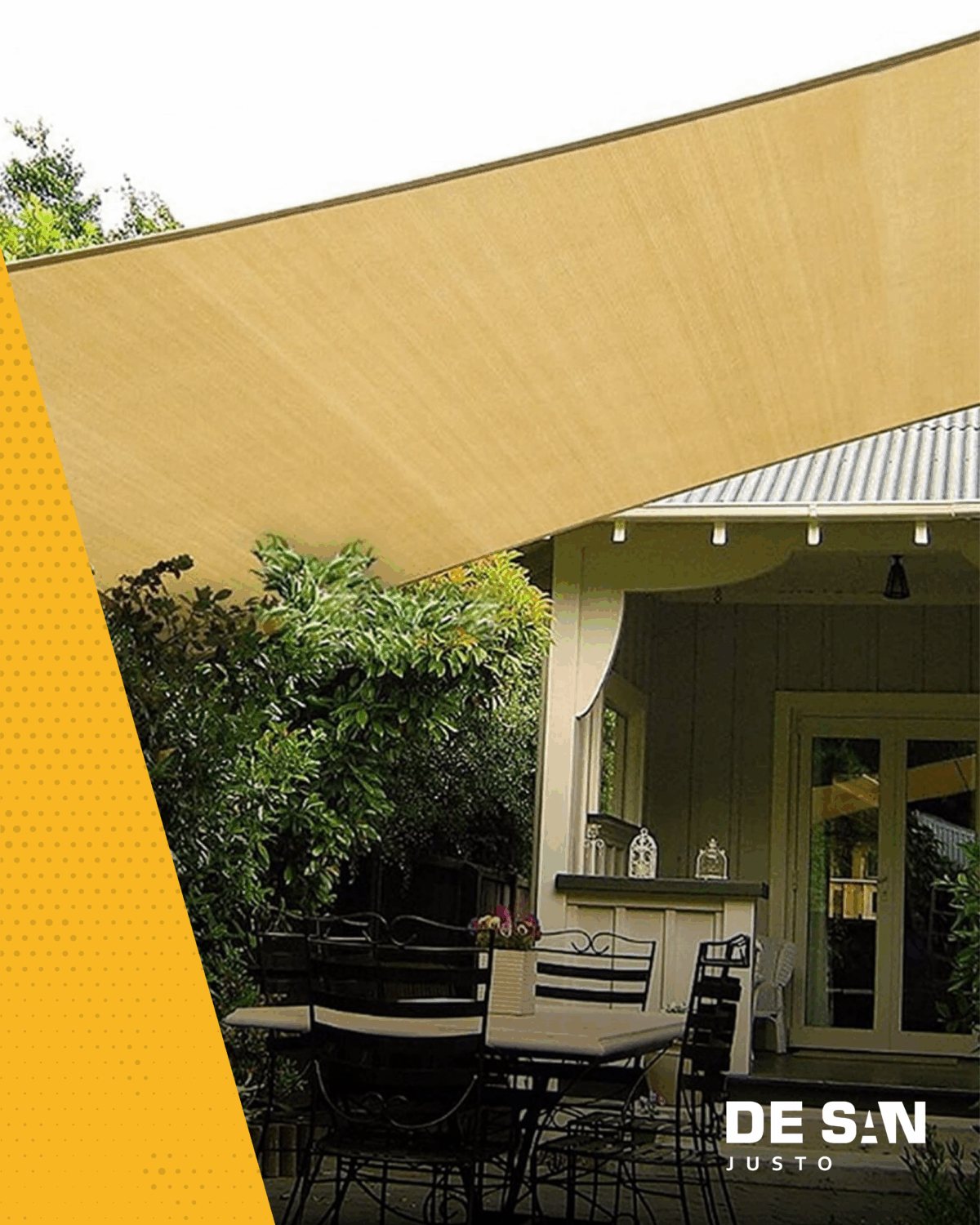 Toldo Vela Decorativa Rectangular Media Sombra 4x3 Mts - Imagen 5