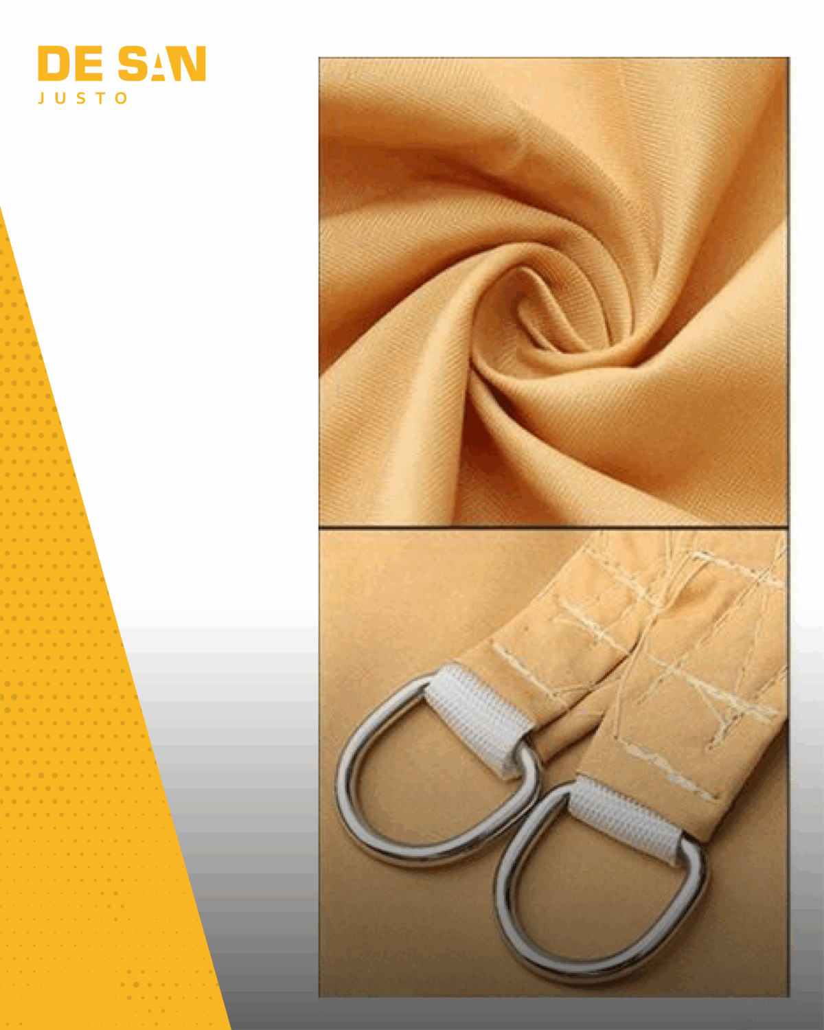 Toldo Vela Decorativa Triangular Media Sombra 4,9x4x3 Mts - Imagen 5