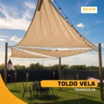 Toldo Vela Decorativo Triangular Media Sombra 4,9x4x3 - Imagen 2