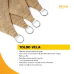 Toldo Vela Decorativo Triangular Media Sombra 4,9x4x3 - Imagen 3