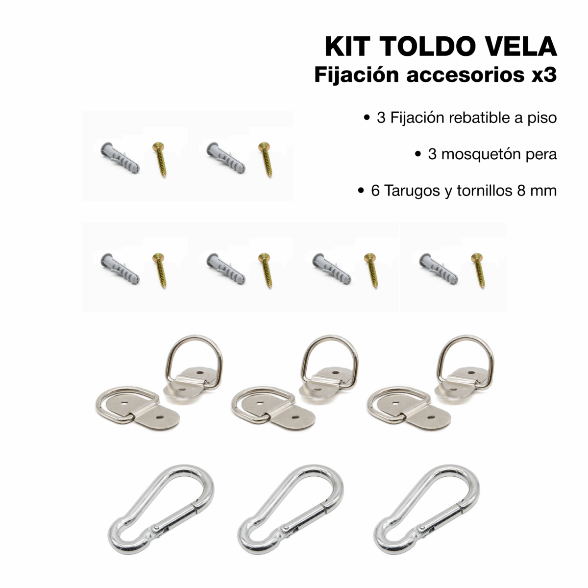 Kit Instalación Anclaje Vela Triangular - Imagen 1