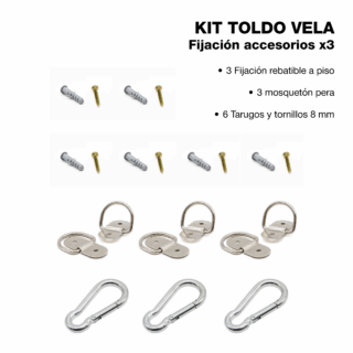 Kit Instalación Anclaje Vela Triangular