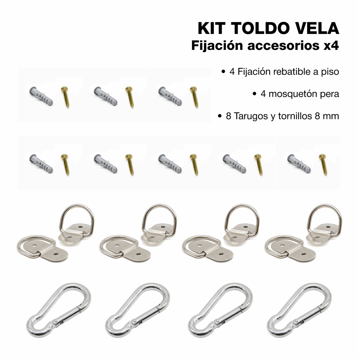Kit Instalación Anclaje Vela Rectangular - Imagen 1