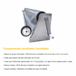 Kit Cubrepileta Cobertor Lona Lisa PVC + Enrollador Acero Inoxidable - Imagen 3