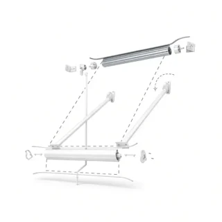 Sistema Enrollador Toldo Vertical Brazo Punto Fijo Premium Reforzado
